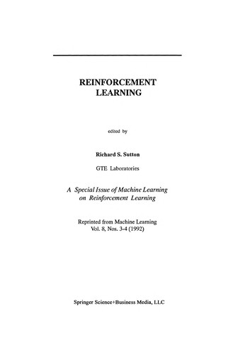Cover of Reinforcement Learning: An Introduction
